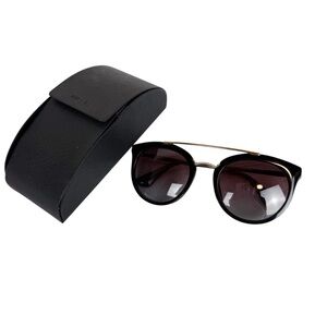 Prada Cinema Cat Eye Sunglasses Black Round SPR23S